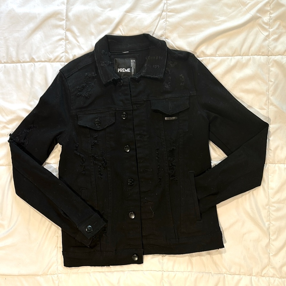 Men Black jean jacket